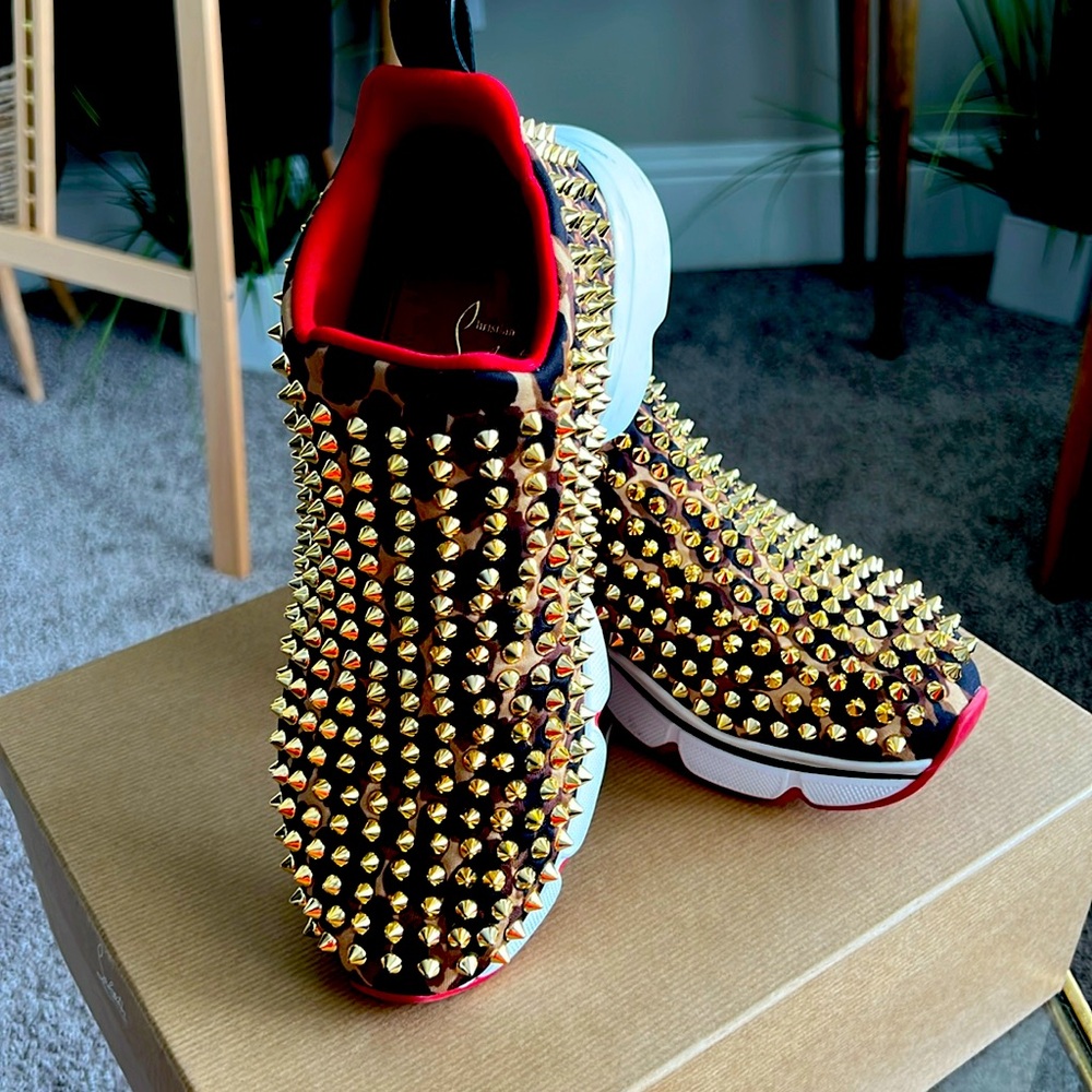 Christian Louboutin sneakers gold studded